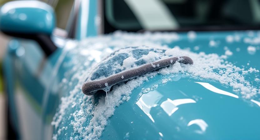Eco-friendly car washing process with biodegradable soap