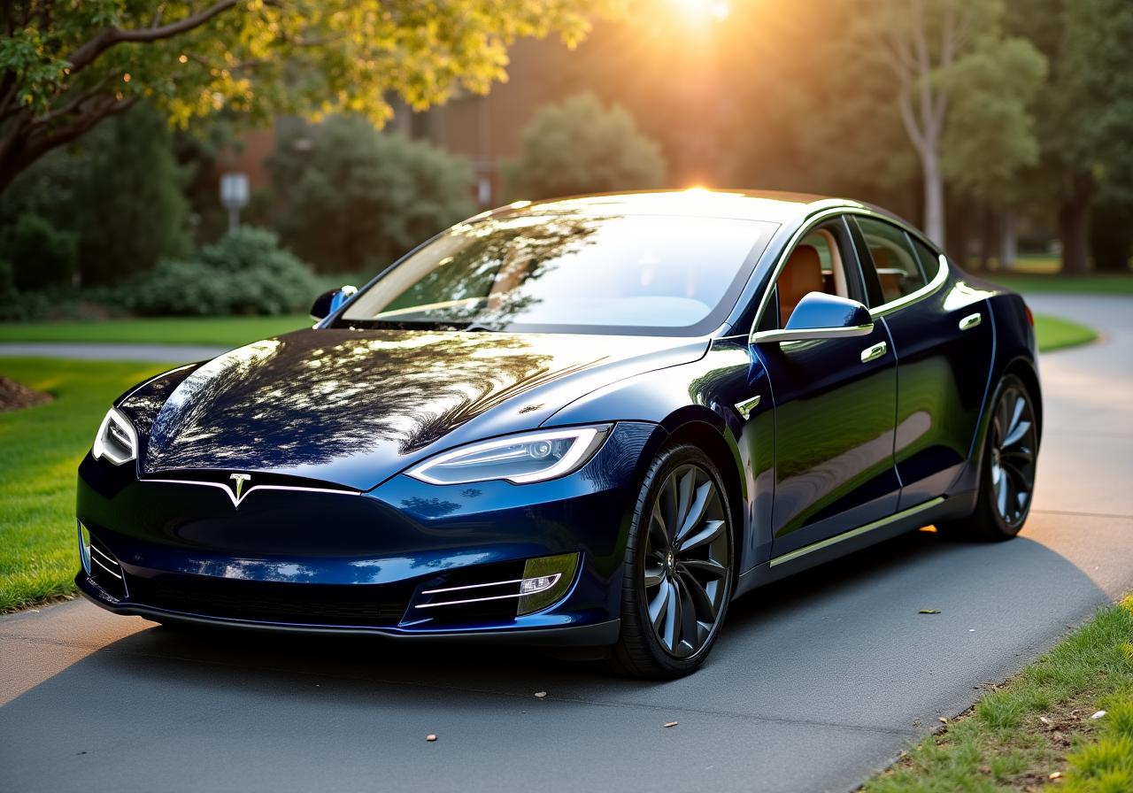 A professionally detailed luxury car in a clean New York setting