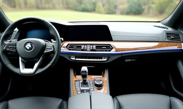 Interior car detailing of a luxury dashboard